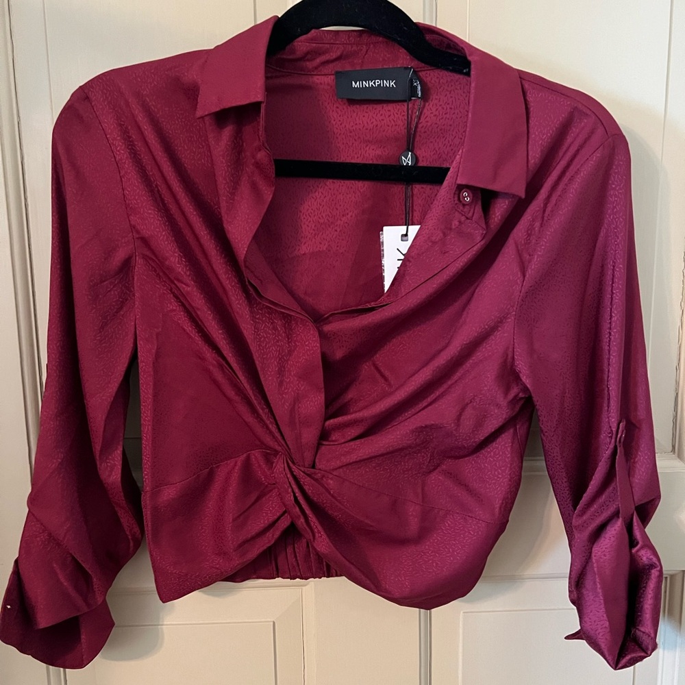 Minkpink XS crop blouse NWT